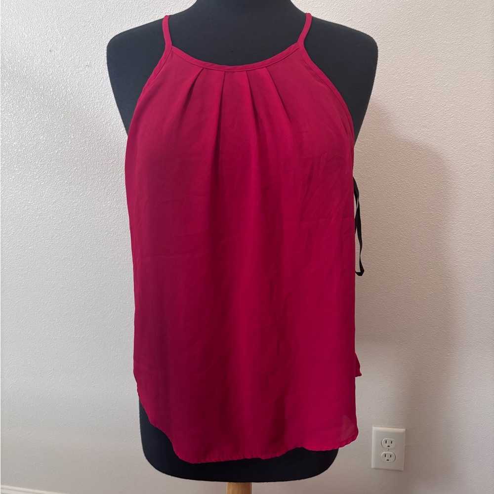 Women’s Pleated Halter Camisole - Wine Red